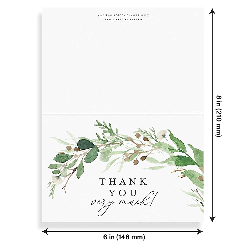 Amazon.com : Bliss Collections Thank You Cards with Envelopes, Eucalyptus  Greenery, All-Occasion Thank You Cards for Weddings, Bridal Showers, Baby  Showers, Birthdays, Parties and Special Events, 4"x6" (Pack of 25) : Office