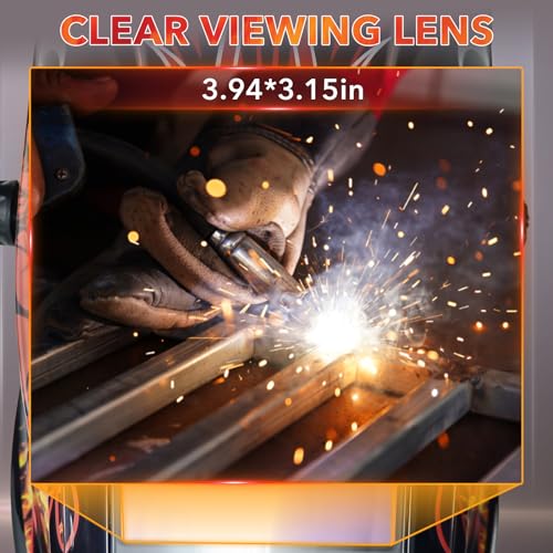 Image of Large Viewing Welding Helmet Auto Darkening Welding Hood with Light