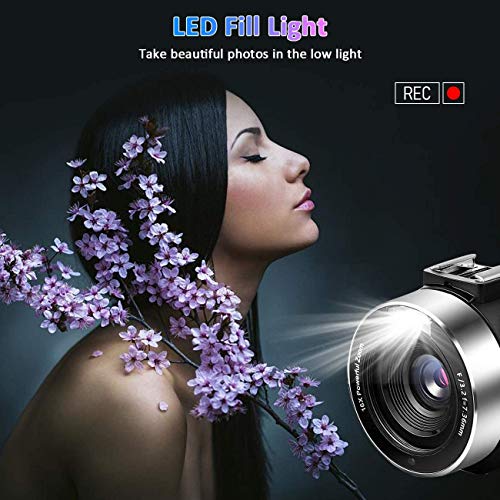 Video Camera 4K Camcorder Vlogging Camera with Microphone YouTube Camera Recorder Ultra HD 30MP 3.0\" IPS Touch Screen with Lens Hood & 2 Batteries - Thumbnail 6