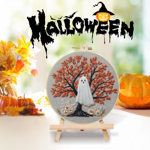 Kit broderie main Halloween préimprimé set complet d'aiguilles - 7