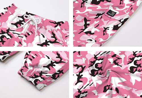 Image of Betusline Girls 2 Piece Summer Outfits,Kids Casual Short Sleeve Crop Top & Cargo Jogger Pants Sets,4T-14Y