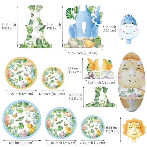 HAPPARTY Big Small Dinosaur Cupcake Holder Stand Tower 2PCS for Hatching Soon Baby Shower, Roar I'm 1st 2nd 3rd 4 5 Two Three Rex One A Saurus Birthday Party Decorations Supplies by HAPPARTY - Image 3