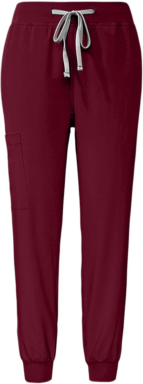 Cambkatl Scrubs for Men Sets - Stretch V-Neck Top & Joggers Pants Short Sleeve Workwear Matching Nursing Uniform with Pockets