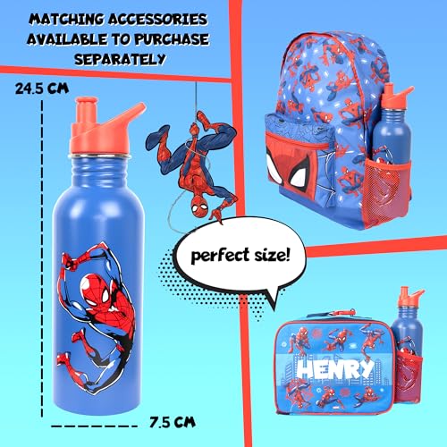 Botella Spiderman acero inoxidable 700ml infantil cantimplora azul sin BPA reutilizable 3