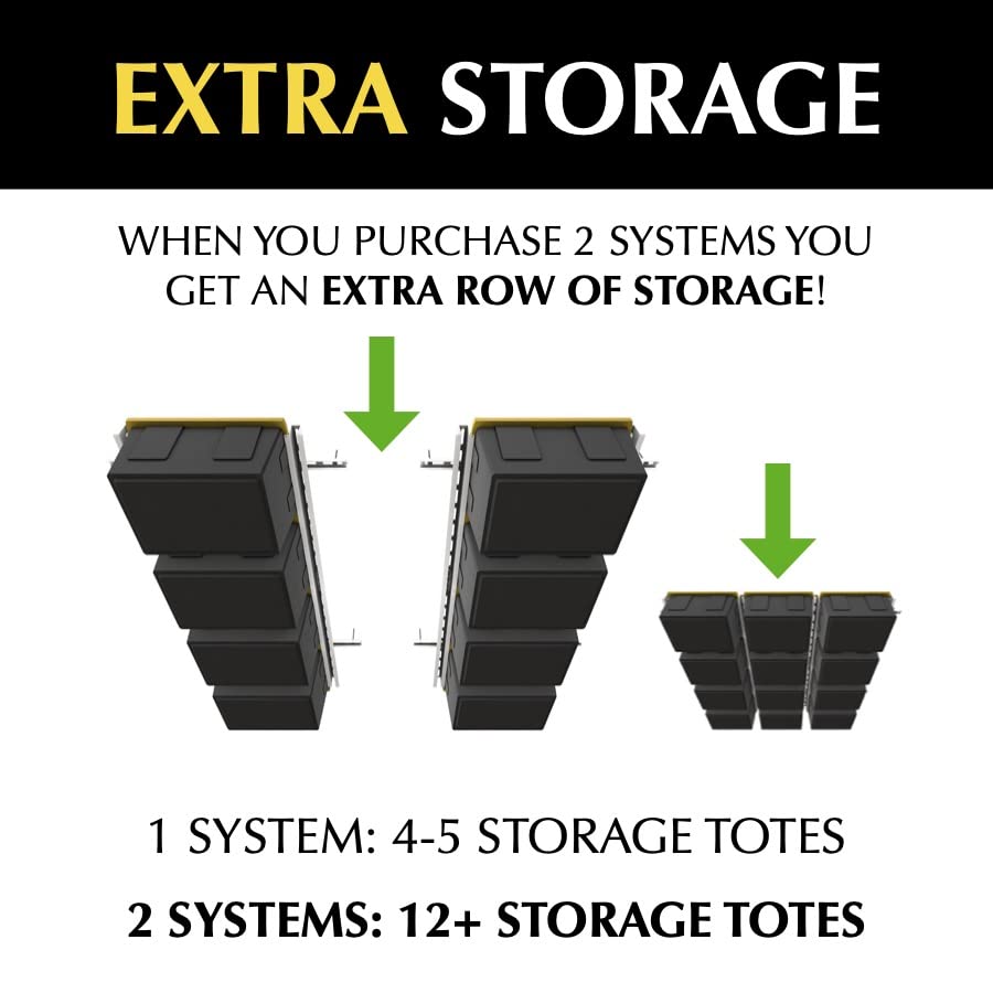 E-Z Garage Storage Tote Slide Pro - Deckenregal Für Garagen, Aus Stahl, 223,5x203,2x8,9cm, Bis 15 Boxen (Made In USA)