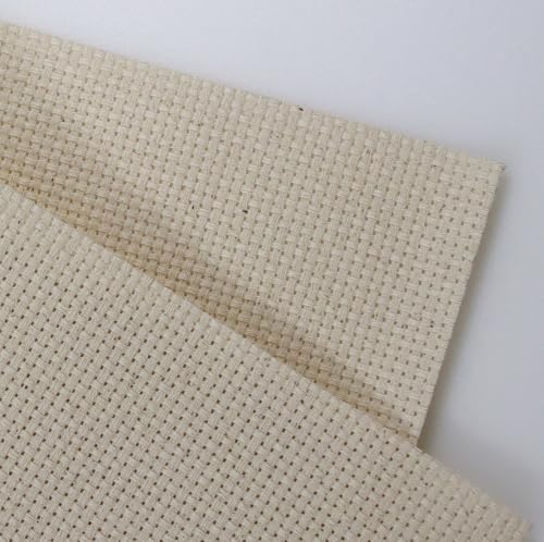 Image of KCS 59 inch x 1 Yard (93cmx149cm) 11ct Counted Cotton Aida Cloth Cross Stitch Fabric (Oatmeal)