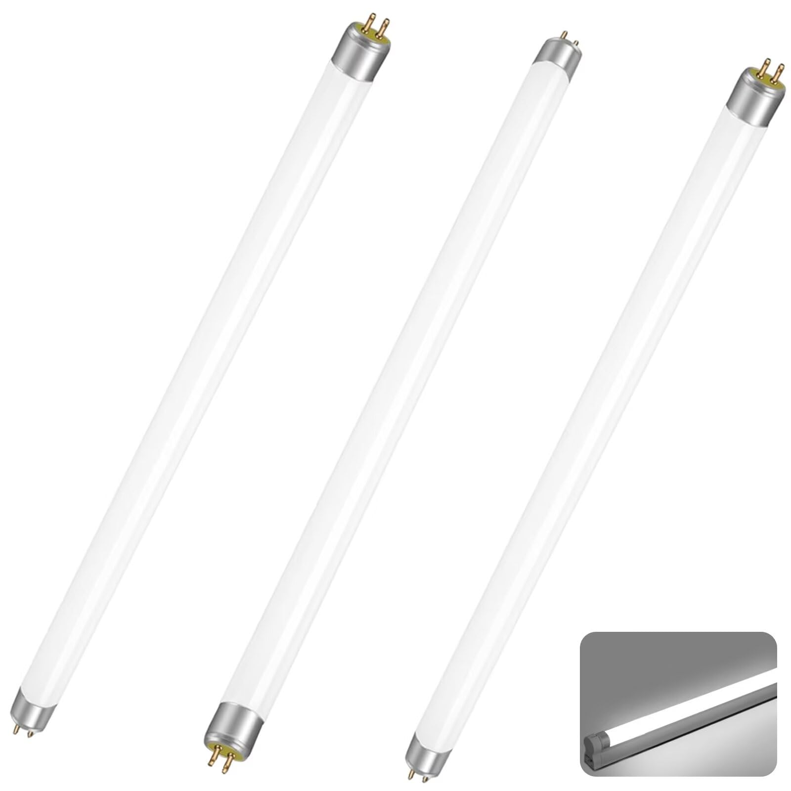 18W Fluorescent Light Tubes 3 Pack, T8 Fluorescent Tube, Size 600mm, Cool White 6500K, G13 Base Low Energy Consumption Tube Light, Emergency Energy Saving Bulb for Kitchen, Bathroom, Cabinet, Garage