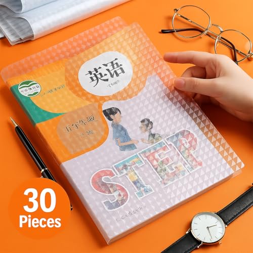 Image of NAITIK CREATION Self Adhesive Transparent Book Covers - 30 Pcs (A5 /B5 /A4 Sizes) | Waterproof Book Cover Sticker Film | Book Binding Cover for School Textbooks & Notebooks
