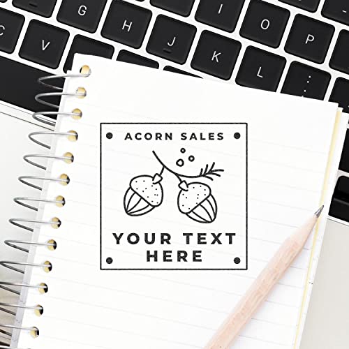 Business Logo Stamp With Custom Art, Logo Branding Stamper, Round Logo Stamp Size 1" Dia, Wooden Handle Stamp #TOP2