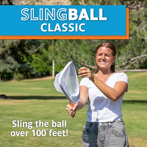 Djubi Slingball, The Ultimate Game of Catch, Long Distance Slingshot Scoop Ball Set, Indoor & Outdoor Sports Toy for Kids & Adults Ages 8+ - Classic