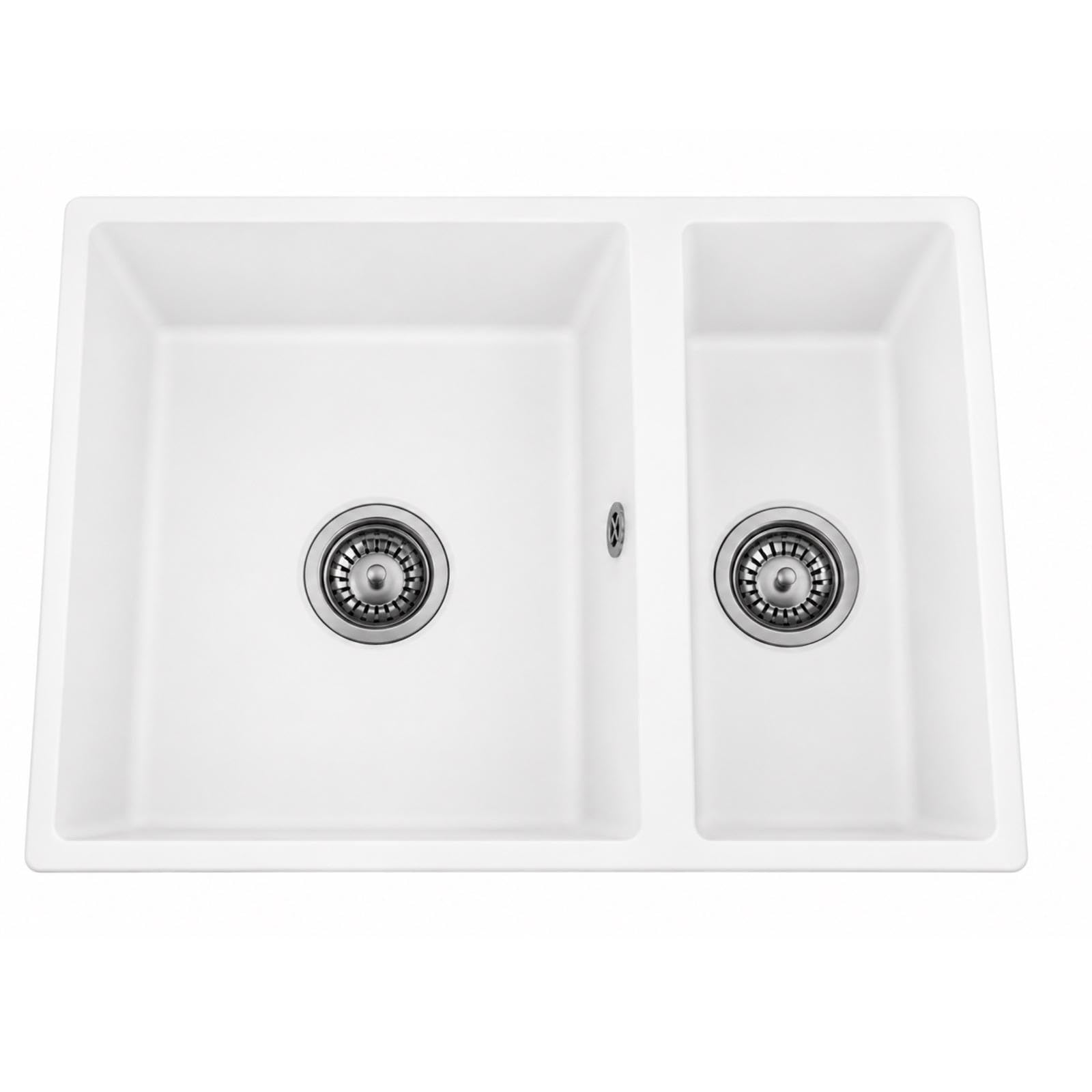 Liquida UND15WH 1.5 Bowl White Undermount or Inset Kitchen Sink 560 x 440mm