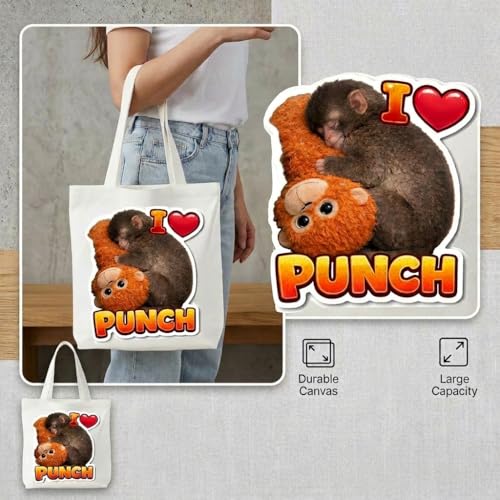 Punch – Bolso Tote de Peluche Animal I Love Punch miniatura 4