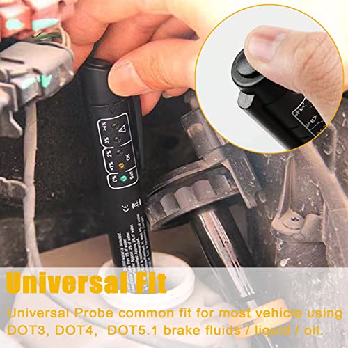 2PCS Brake Fluid Liquid Tester Pen, Brake Fluid Tester with 5 LED Indicators, Brake Fluid Liquid Testing Pen for DOT 3 DOT 4 DOT 5.1 Vehicle, Auto Tester Tool, Diagnostic Testing Tool - Thumbnail 5