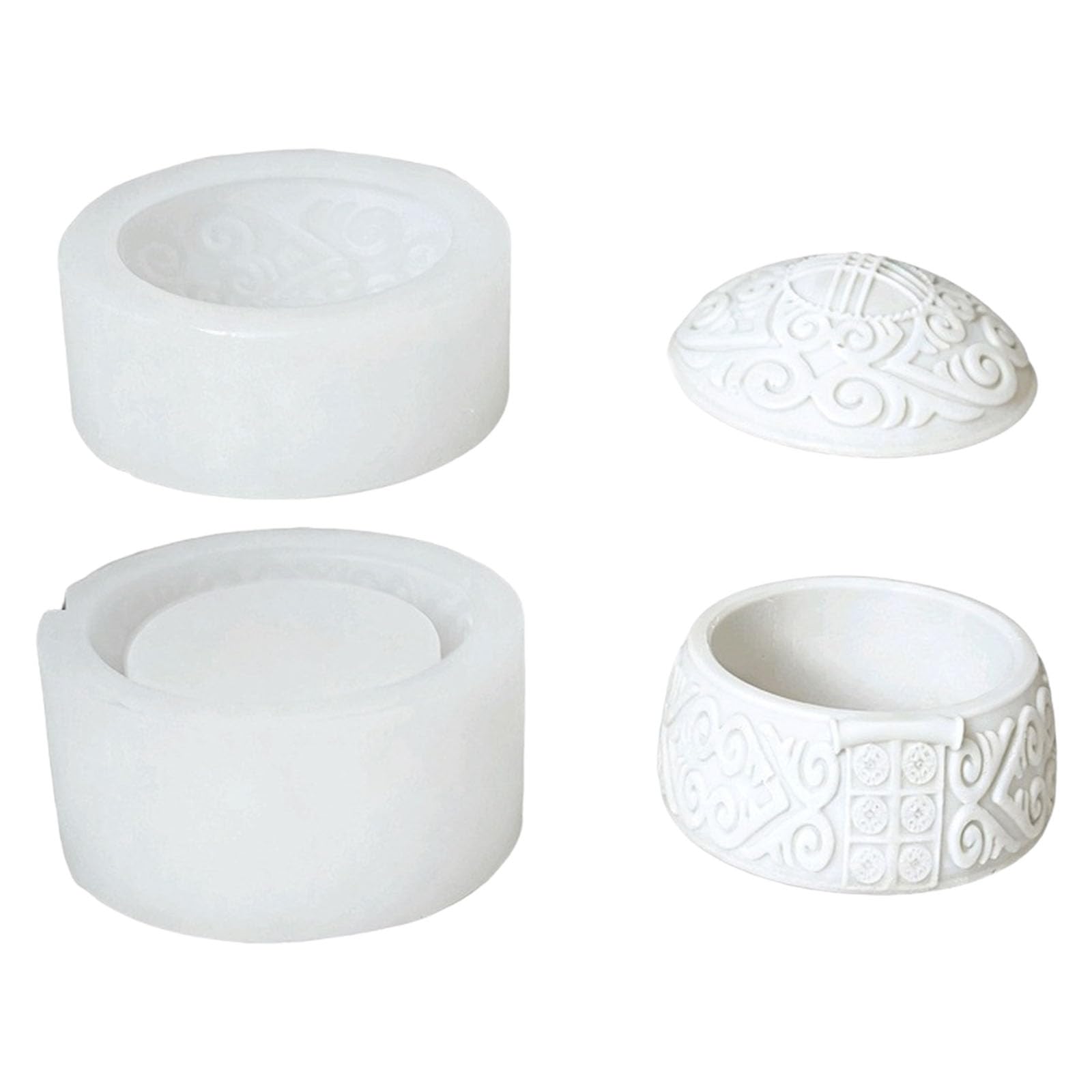 Kalttoy Resin Jar Molds with Lid Easy Demolding Holder Silicone for Art Craft Dishwasher Safe Mold with Lid