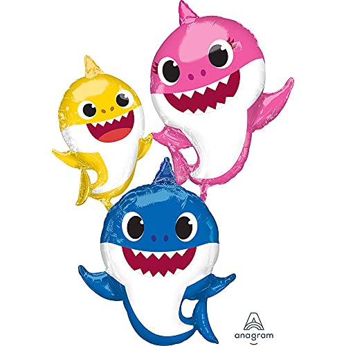 Party City Giant Gliding Baby Shark Family Balloon, Party Decorat...