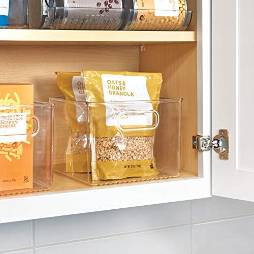 iDesign 71230 Cabinet/Kitchen Binz Kitchen Storage Container, Large Plastic Storage Boxes for the Fridge, zer or Pantry, Clear, 20.3 cm by 20.3 cm by 15.2cm