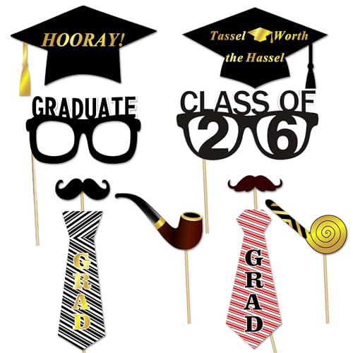 image for Graduation Photo Booth Props (50Count), Konsait Large Graduation Photo