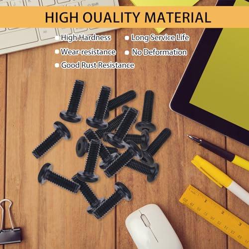 20 Stück M5 Schrauben,Flachkopfschrauben,Linsenkopfschrauben,Innensechsrund Schrauben M5,Schwarz Flachkopfschrauben,für Haushalts, Bürogeräten, Schiffsmontagen Auto, Motorradreparaturen