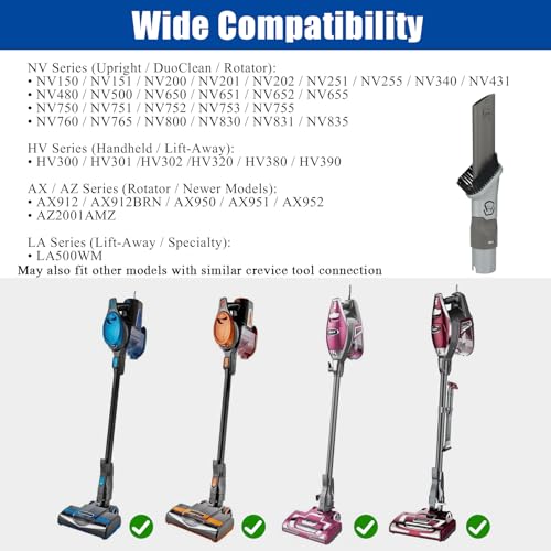 Image of Alrens 2-in-1 Duster Crevice Tool for Shark Rocket & Rotator Vacuum NV650 | Compatible with Shark Rocket HV300, Rotator NV751 NV752 NV650 NV680 and More, Ideal for Tight Gaps, Upholstery & Furniture