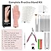 Coitak Practice Hand for Acrylic Nails, Flexible Fake Hands, Manicure Training Hand Nail Kit for Beginners, Nail Practice Hand with 200PCS Nail Tips, Nail Glue Stickers, Brush and Clipper