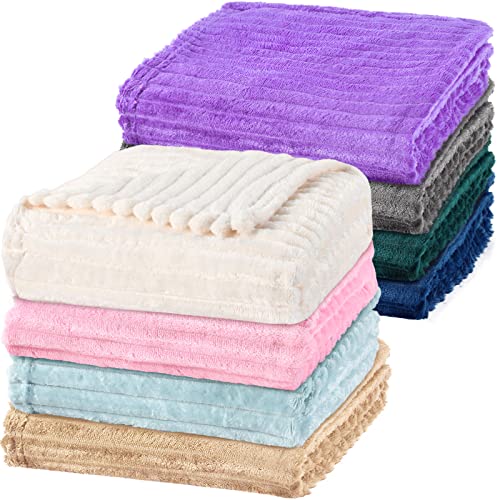 Image of Reginary 8 Pcs Flannel Fuzzy Baby Blankets 30 x 40 Inches Toddler Blanket Newborn Blankets Soft Warm Infant Receiving Blanket for Girls Boys Gifts Cot Stroller Crib Nap Sofa Outdoor, 8 Colors