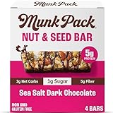 Munk Pack Keto Nut & Seed Bar, Sea Salt Dark Chocolate, 4 Count 1.23 oz