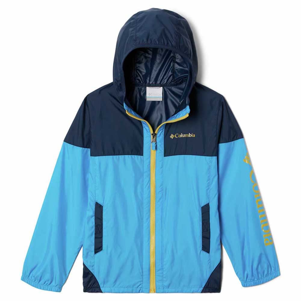 Columbia Chaqueta cortavientos para chicos Flash Challenger, Brújula azul/Collegiate Navy, XL