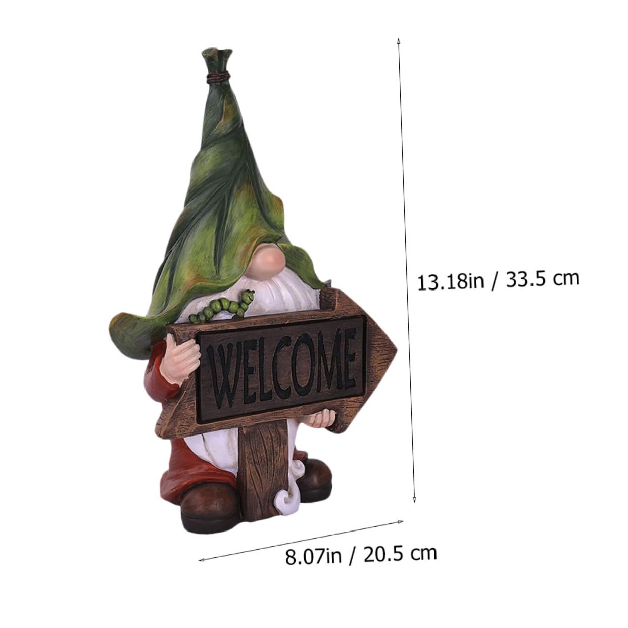 Garneck Luces de Solar Estatua de de Jardín Figuras de Gnomos de Resina Celebración de Señal de Bienvenida con Luces LED Solares Decoraciones Al Aire para Patio Patio
