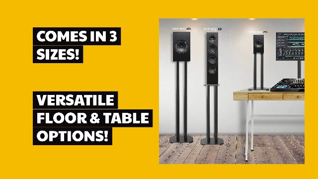 Duronic SPS25 2 Supports d'Enceintes pour Bureau | Hauteur Ajustable de 26,4 à 40,5 cm | Inclinable et Rotatif | Plateau de 24 x 20 cm | Pince de Fixation | Home
