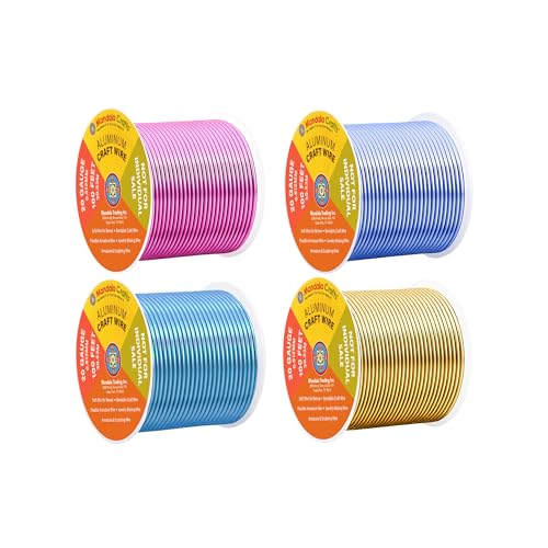 Image of Mandala Crafts 20 Gauge Anodized Aluminum Craft Wire for Jewelry Making - 400 FT Colored Flexible Pastel Wire - Bendable for Bonsai Armature Crafting Sculpting