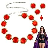 DIELOVEHUA Cintura da Donna Moda, Cintura di Pietra Preziosa Rossa, Strass Acrilici Rotond...