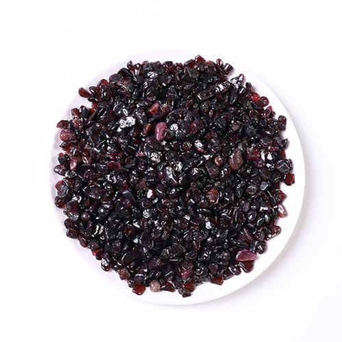 Erliway 100g Natural Garnet Crystal Chips, 7-9mm Tumbled Chips Crushed Crystal Stone, Polished Crystal Chip for Vase Filler, Healing Tumbled Crystal Chip for Reiki Crystal Jewelry Making Home Decor