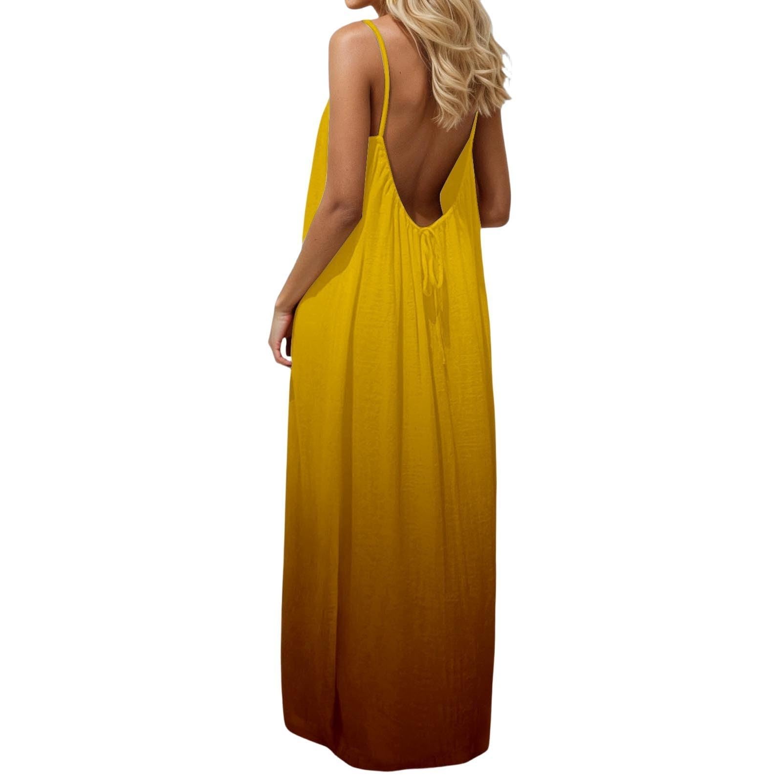 Robe avec attaches dégradées dans le dos nu coupe ample d'été