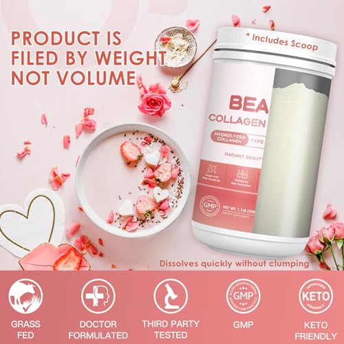 NATURE TARGET Beauty Collagen Peptides Powder for Women, Multi Collagen Powder with Vitamin C, Biotin, Hyaluronic Acid – Unflavored, Keto Friendly, Easy Dissolve, Non-GMO, 50 Servings - Thumbnail 7