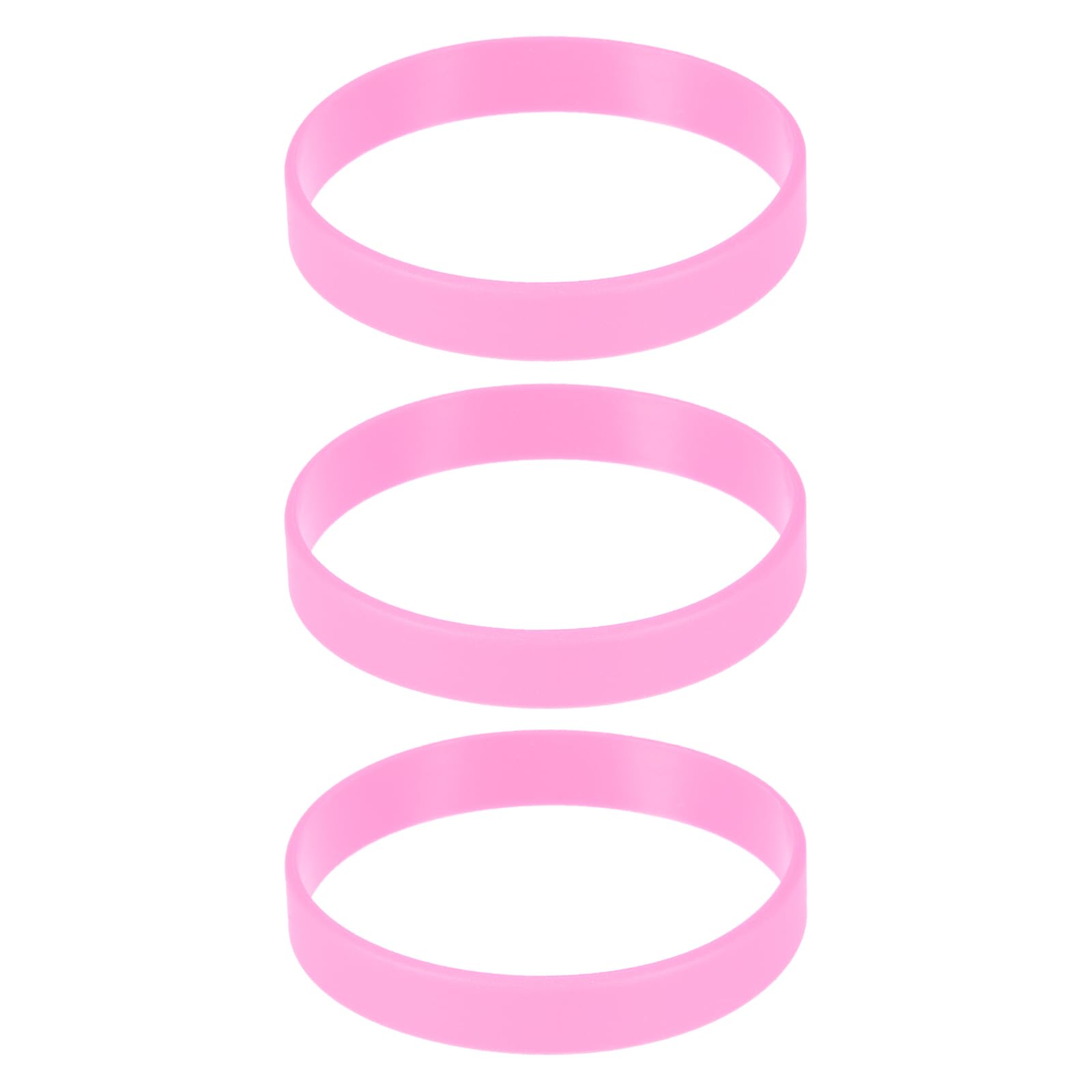 sourcing map 3Pcs Bracelets Wristbands 1/2 Inch Width 8" Length for Sports Club, Group Games, Party Favors Fashion Party Sports Accessories, Plain Solid Color Wristbands, Bright Pink