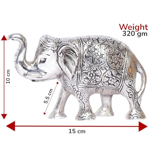 Image of KridayKraft Metal Elephant Silver Color for Showpiece Enhance Your Home,Office & Table and Gift for Have House Warming Anniversaries, Birthday..