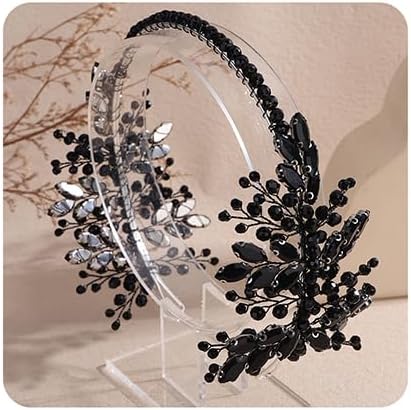 Handmade Crystal Headpiece Wedding Bridal Tiara Silver Crown for Banquet Prom Halloween