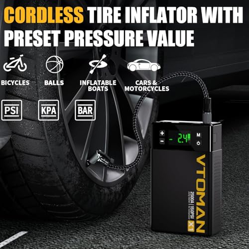 VTOMAN X1 Jump Starter Power pack with Air Compressor 2500A, Portable Car Battery Booster Jump Starter (Up to 8.5L Gas/6.0L Diesel Engines) Jump Pack with 150PSI Digital Tire Inflator - Image 3