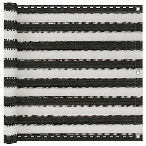 Frdhee Sonnenschutz Balkon Sonnenschirme, Balkon-Sichtschutz HDPE 90x300 cm Anthrazit und Weiß für Strand und Garten