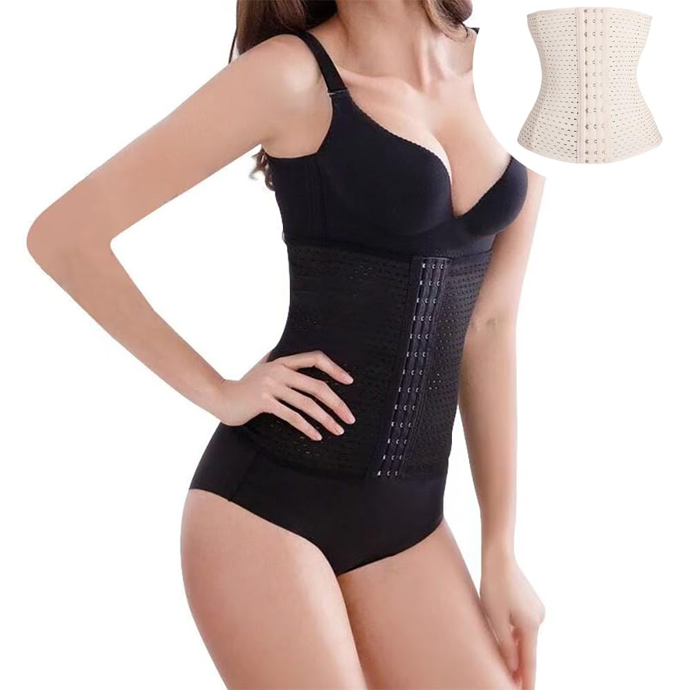 Lot de 2 Gaine Amincissante Ventre Respirant Waist Trainer Corset Gaine Ventre Plat pour Hommes et Femmes Modélisation Contenant
