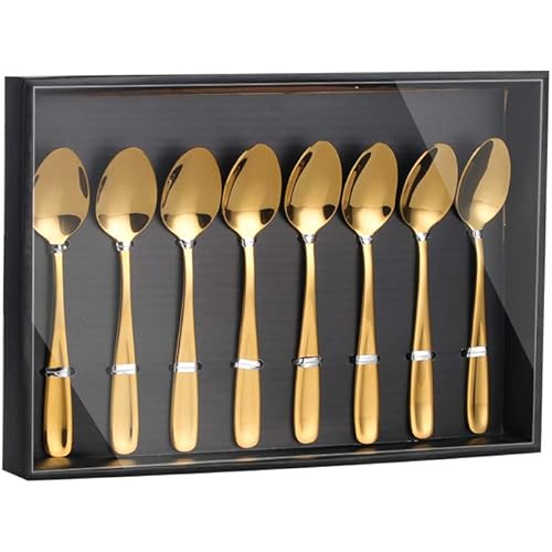 Buyer Star 8 Pack Gold Coffee & Espresso Spoons, Stainless Steel, Luxury, Dishwasher Safe