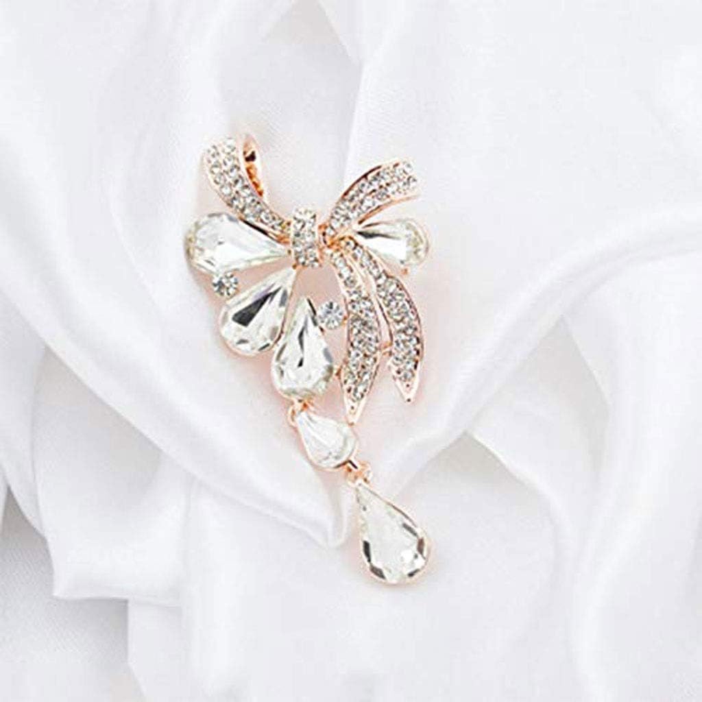 Bow Crystal Brooch Ladies Chest Pin Diamond Delicate Wild Clothes Decorations
