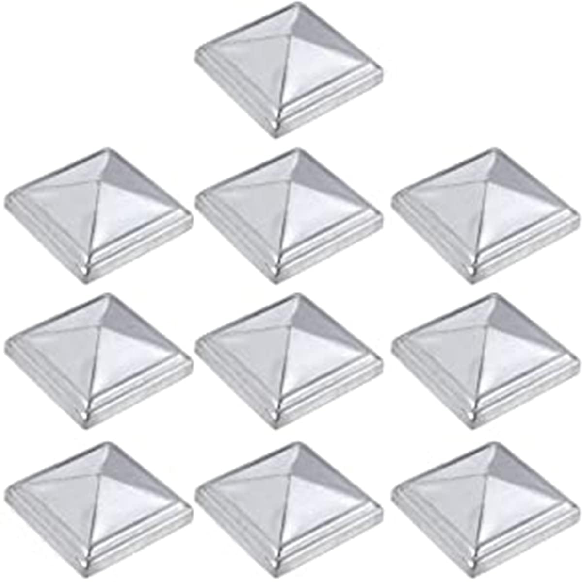 Lot de 10 Capuchons de Poteau de clôture en Fer galvanisé, 60 x 60 mm, pour clôtures extérieures, boîtes aux Lettres, terrasses et quais