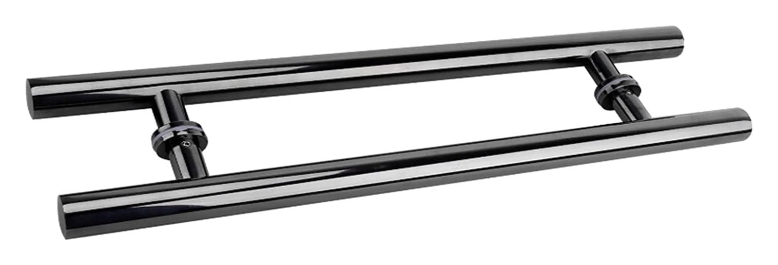 BHGFYXBS Push Pull Door Handle Double Sided H Shape Push Pull Door Handle For Interior Exterior Doors, Glass/Wood Sliding Barn Door Handle, Stainless Steel,Black-60Cm(24In),Black-60cm(24in)