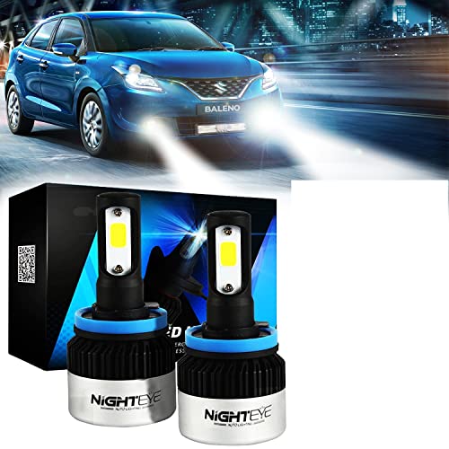 Carzex Genuine H8/H11/H16 LED Fog Light Bulbs, 72W/10,000 Lumens Super Bright LED Fog Lamps Conversion Kit for Cars 6000K Cool White, Pack of 2