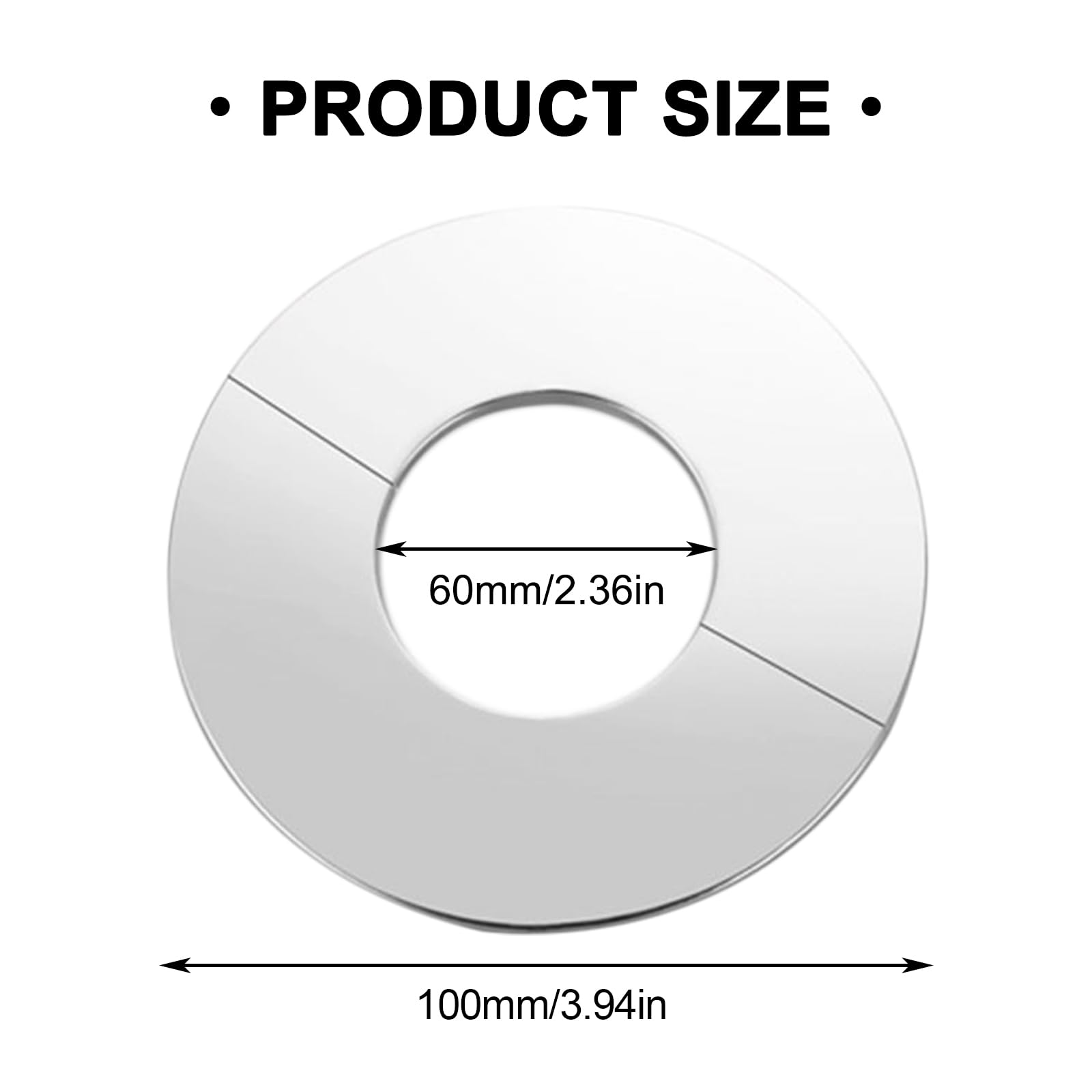 ALI2 2 pezzi rosone miscelatore doccia,rosone rubinetto, copertura tubo in acciaio inossidabile per rubinetti da doccia, rubinetti da cucina bagno (diametro interno 60 mm-diametro esterno 140 mm)