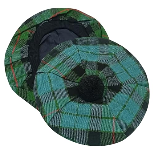 Scottish Tam O' Shanter Acrylic Tartan Wool Tammy Hat-Kilt Accessory for Men (Gunn Ancient Tartan)