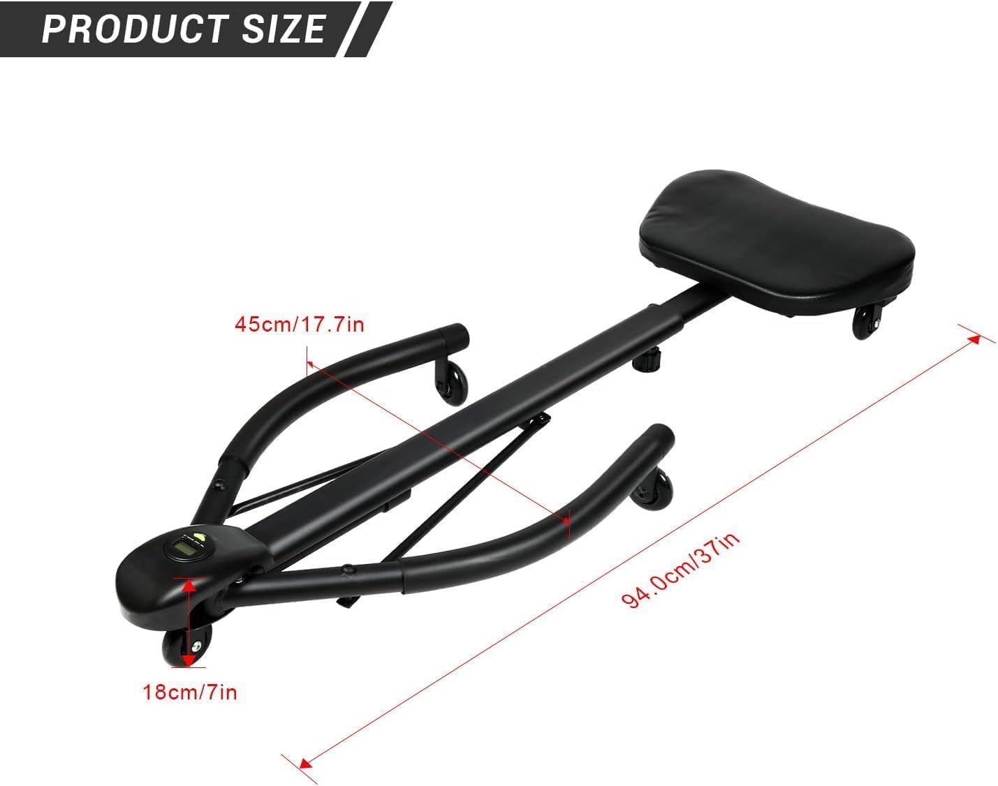 Abdominal Trainer Machine, Multifunctional Ab Workout Equipment for Home Gym, Black