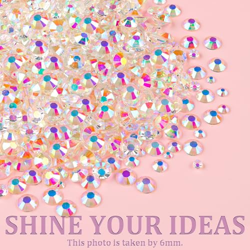 Image of Resin Jelly Rhinestones for Crafting with B7000 Jewelry Glue, 1 Box Transparent AB Flatback Crystal with 3Pcs 10ml Glue, Bedazzling Non Hotfix Gems for DIY Tumblers Clothing Shoes Manicure