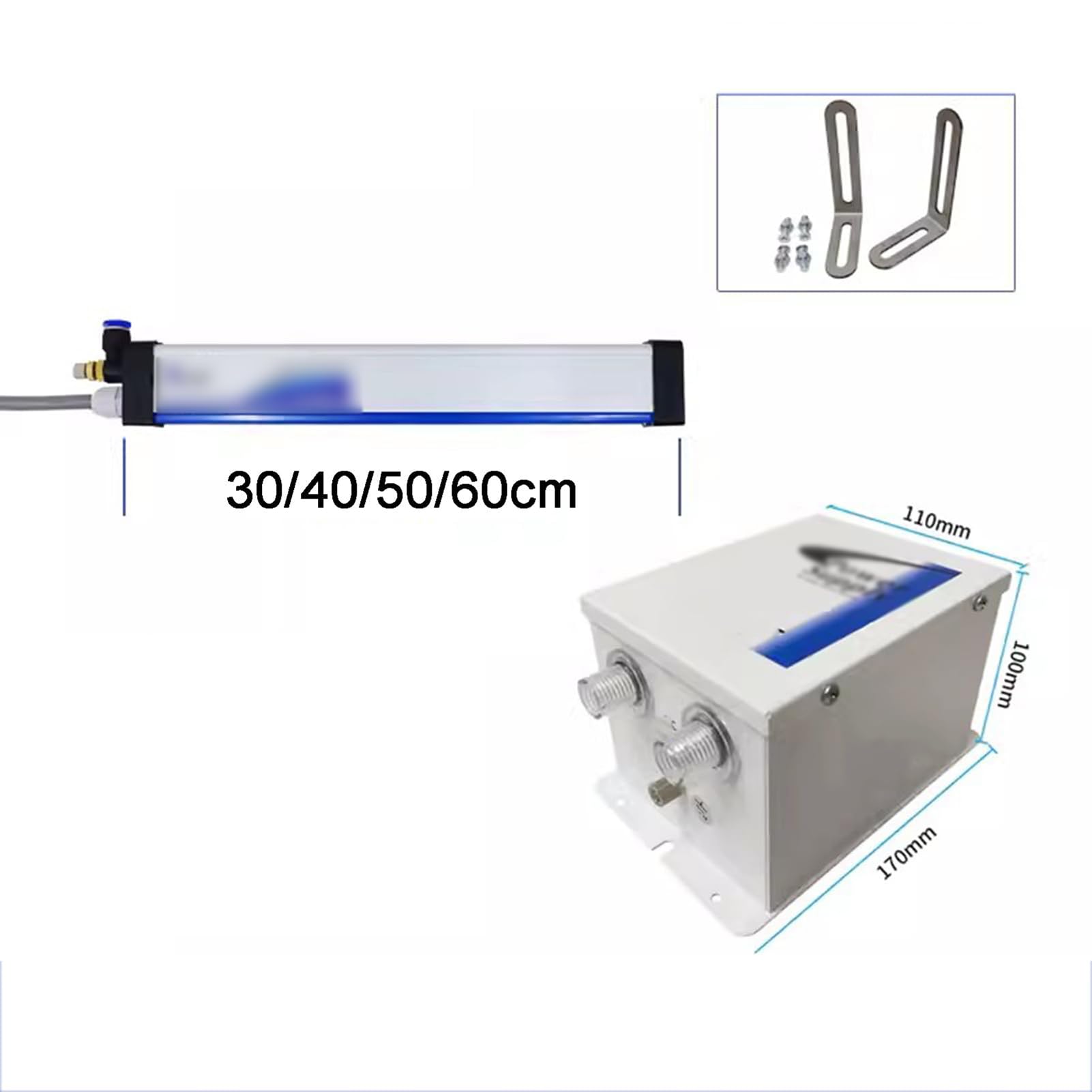 Barra de aire ionizante, barra ionizante antiestática, eliminadora de electricidad estática con generador de alto voltaje de 7 kV, elimina rápidamente la electricidad estática para embalaje industri